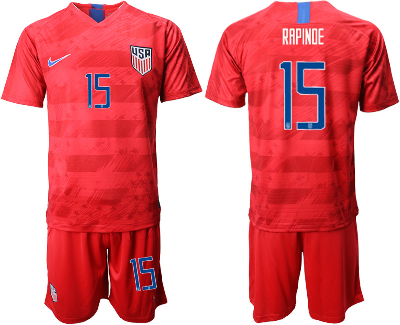 2019 20 USA 15 RAPINOE Away Soccer Jersey