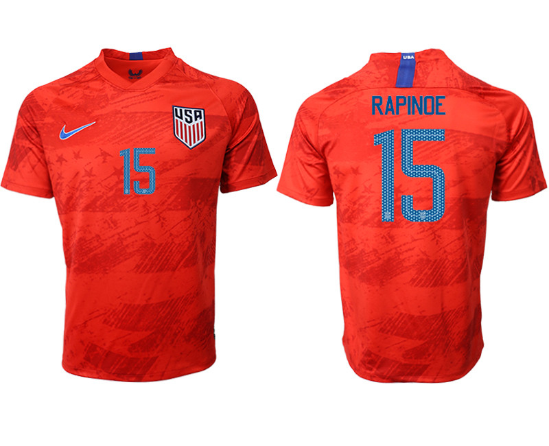 2019 20 USA 15 RAPINOE Away Thailand Soccer Jersey