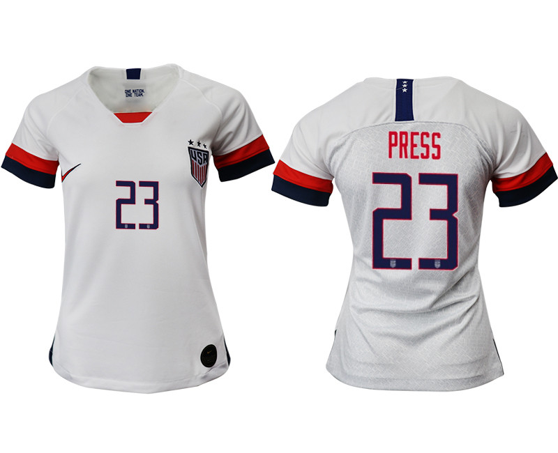 2019 20 USA 22 PRESS Home Women Soccer Jersey