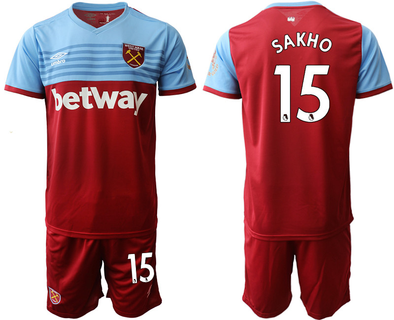 2019 20 West Ham United 15 SAKHO Home Soccer Jersey