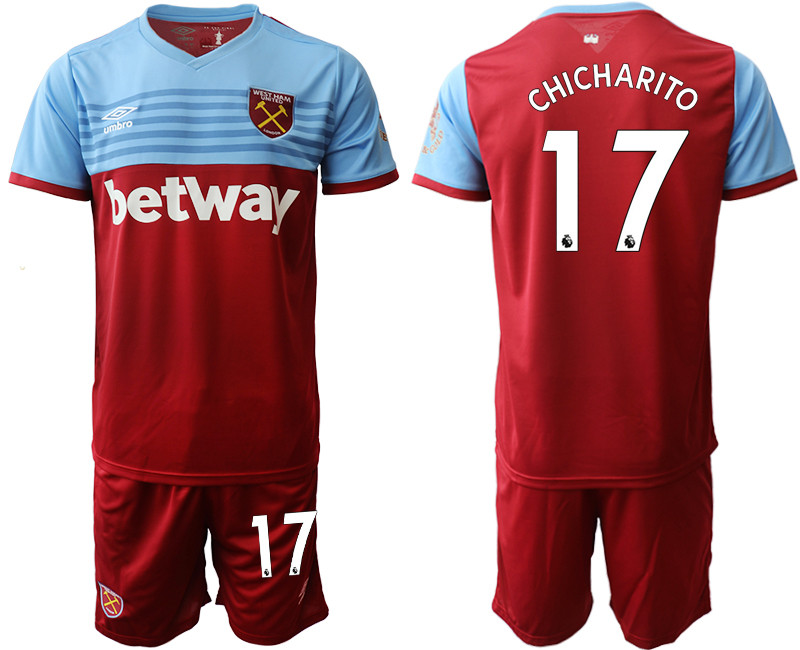 2019 20 West Ham United 17 CHICHARITO Home Soccer Jersey