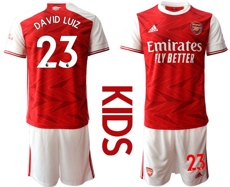 2020 21 Arsenal 23 DAVID LUIZ Youth Home Soccer Jersey