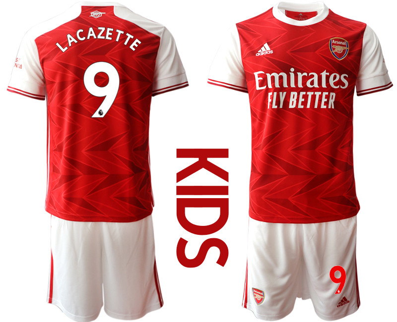 2020 21 Arsenal 9 LACAZETTE Youth Home Soccer Jersey