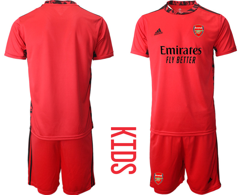 2020 21 Arsenal Red Youth Goalkeeper Soccer Jersey