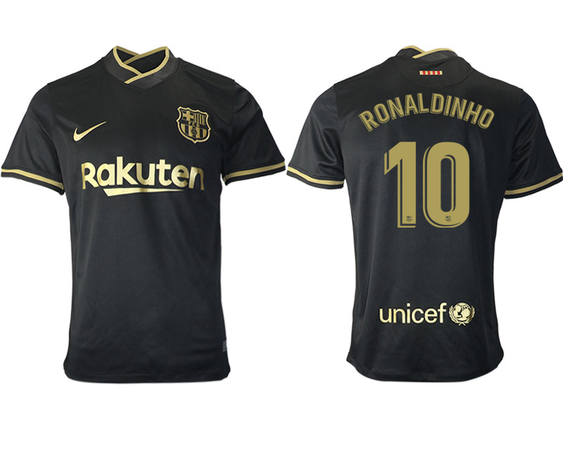 2020 21 Barcelona 10 RONALDINHO Away Thailand Soccer Jersey