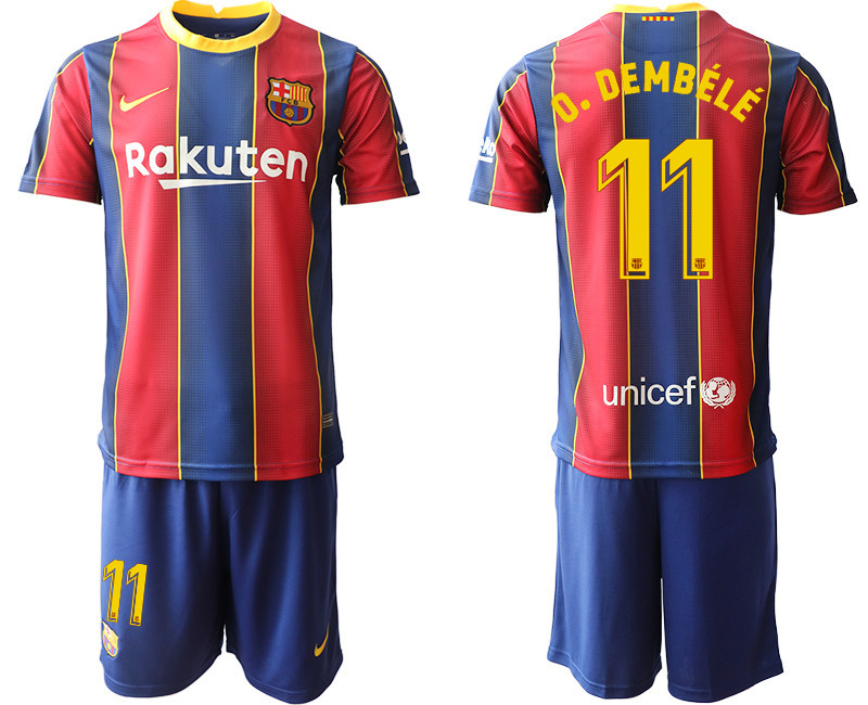 2020 21 Barcelona 11 O. DEMBELE Home Soccer Jersey