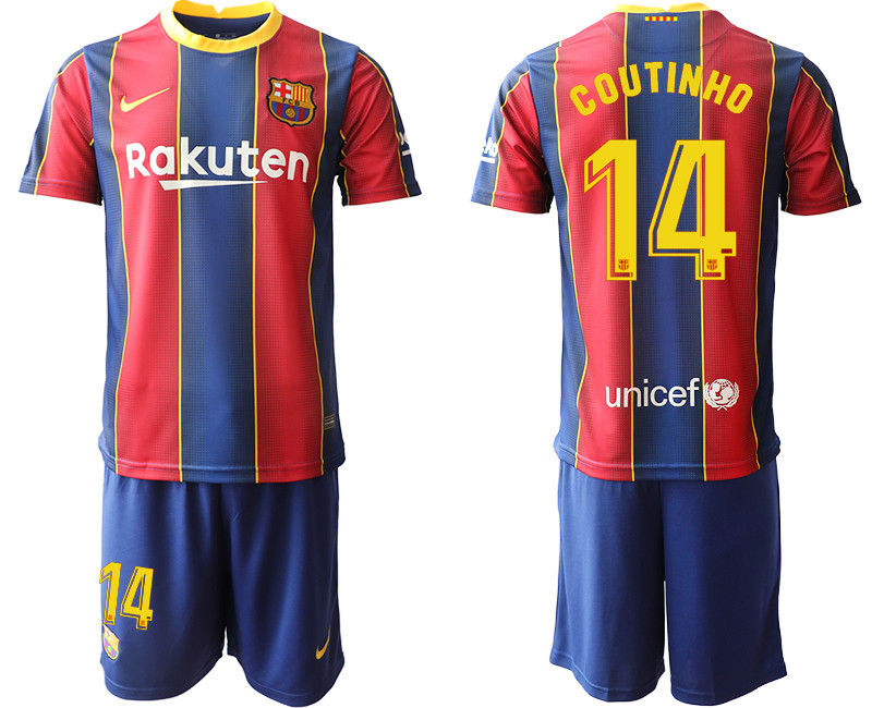 2020 21 Barcelona 14 COUTINHO Home Soccer Jersey