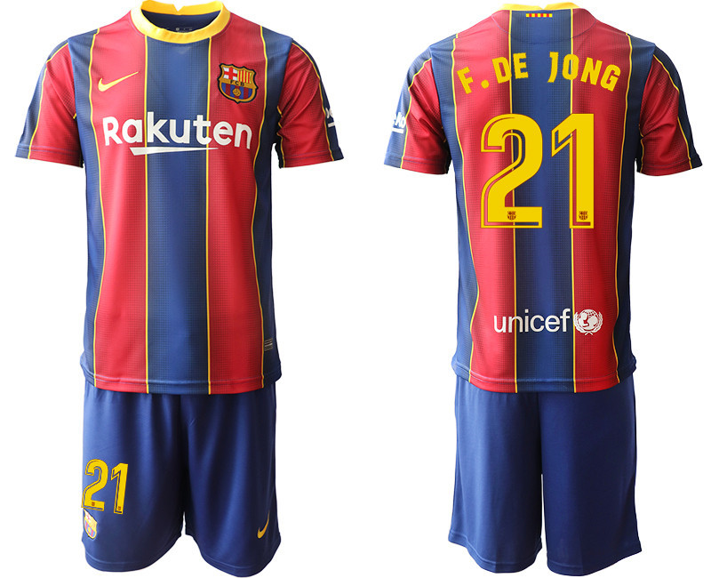 2020 21 Barcelona 21 F. DE JONG Home Soccer Jersey