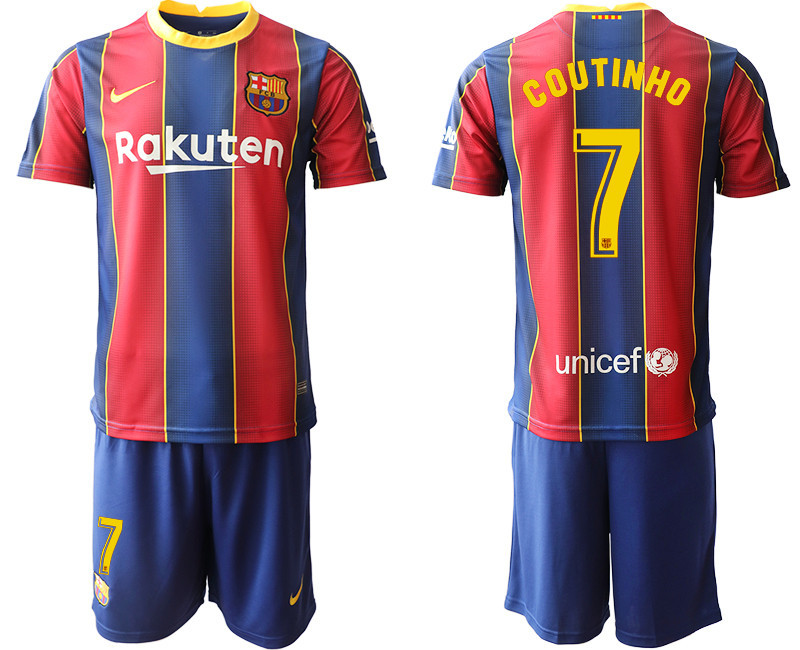 2020 21 Barcelona 7 COUTINHO Home Soccer Jersey