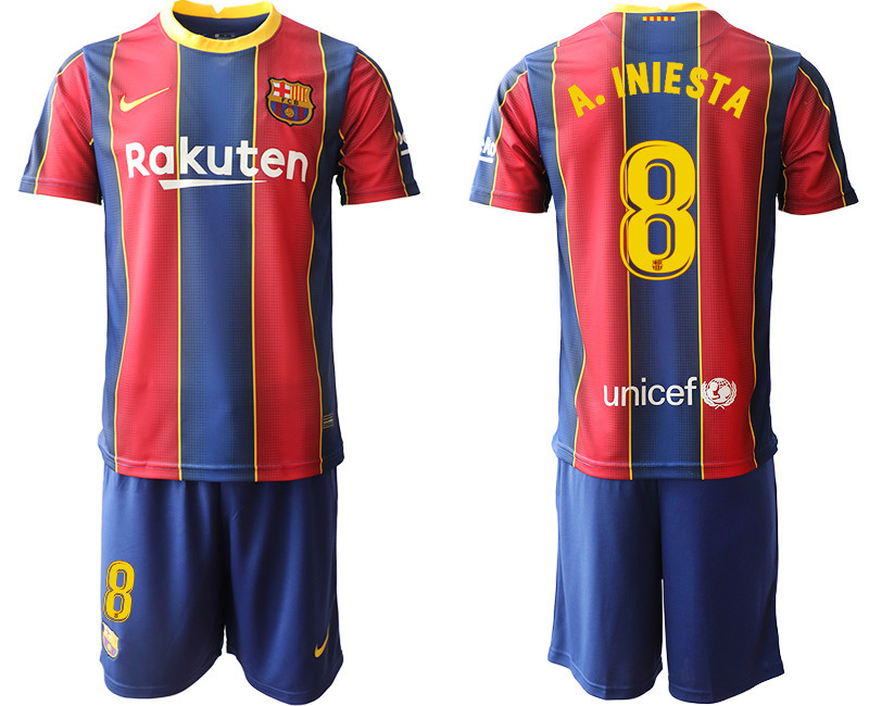 2020 21 Barcelona 8 A. INIESTA Home Soccer Jersey