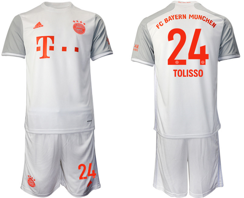 2020 21 Bayern Munich 24 TOLISSO Away Soccer Jersey