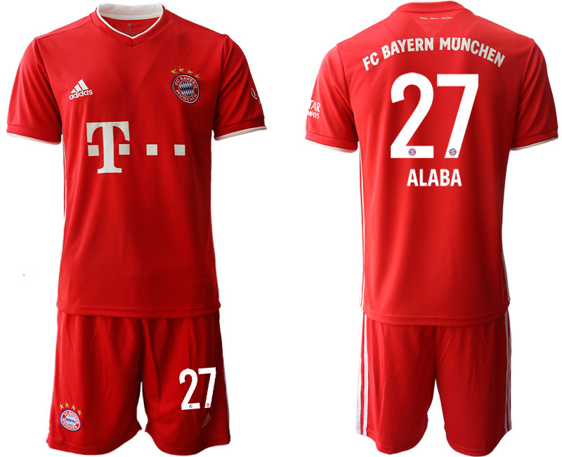 2020 21 Bayern Munich 27 ALABA Home Soccer Jersey
