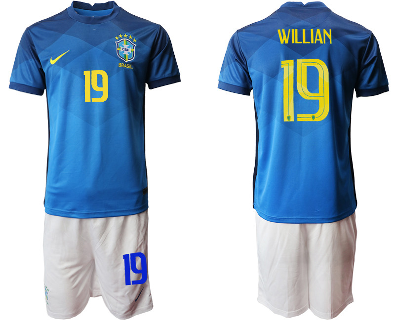 2020 21 Brazil 19 WILLIAN Away Soccer Jersey