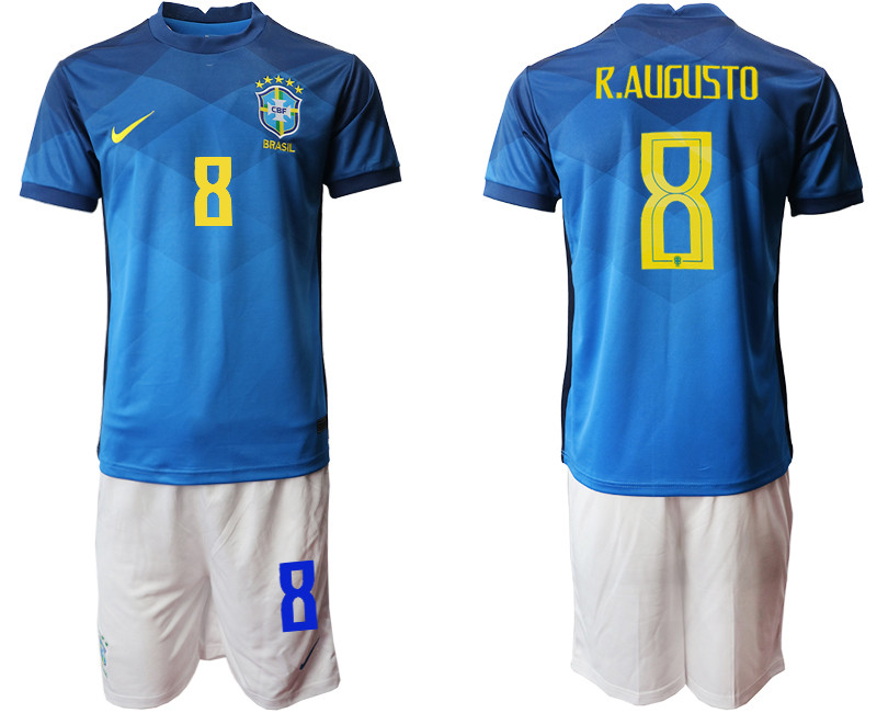 2020 21 Brazil 8 R.AUGUSTO Away Soccer Jersey