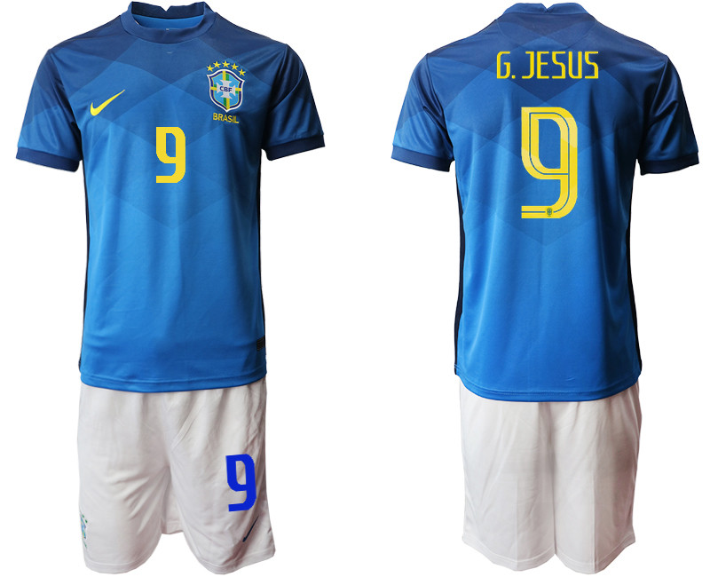 2020 21 Brazil 9 G.JESUS Away Soccer Jersey