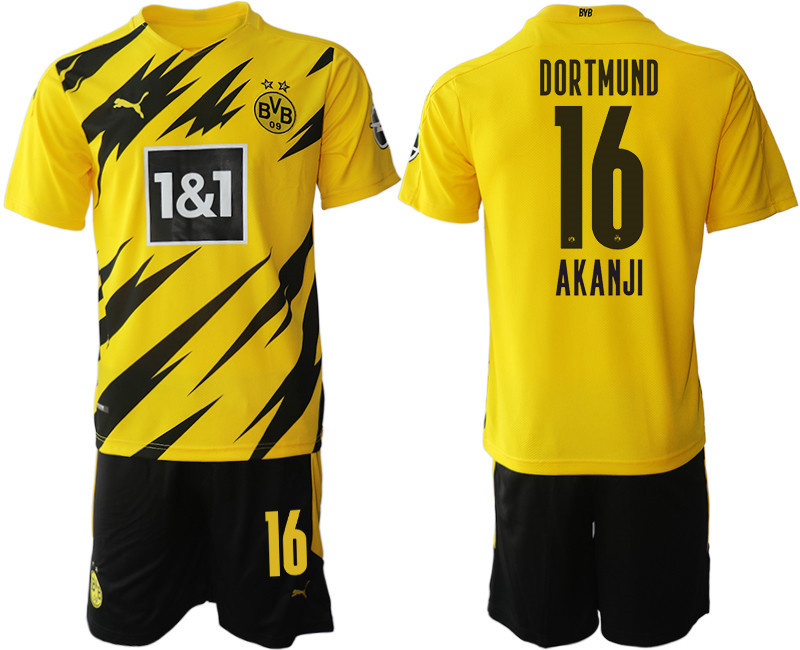 2020 21 Dortmund 16 AKANJI Home Soccer Jersey