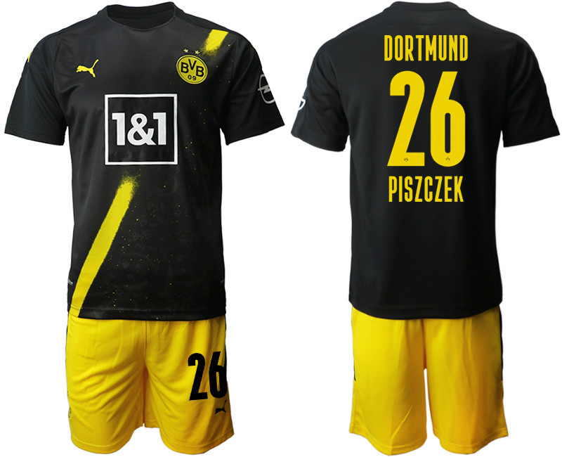 2020 21 Dortmund 26 PISZCZEK Away Soccer Jersey