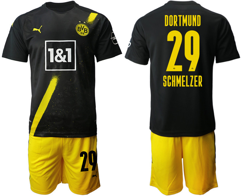2020 21 Dortmund 29 SCHMELZER Away Soccer Jersey