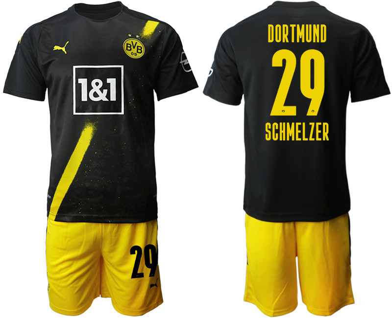 2020 21 Dortmund 29 SCHMELZER Away Soccer Jersey