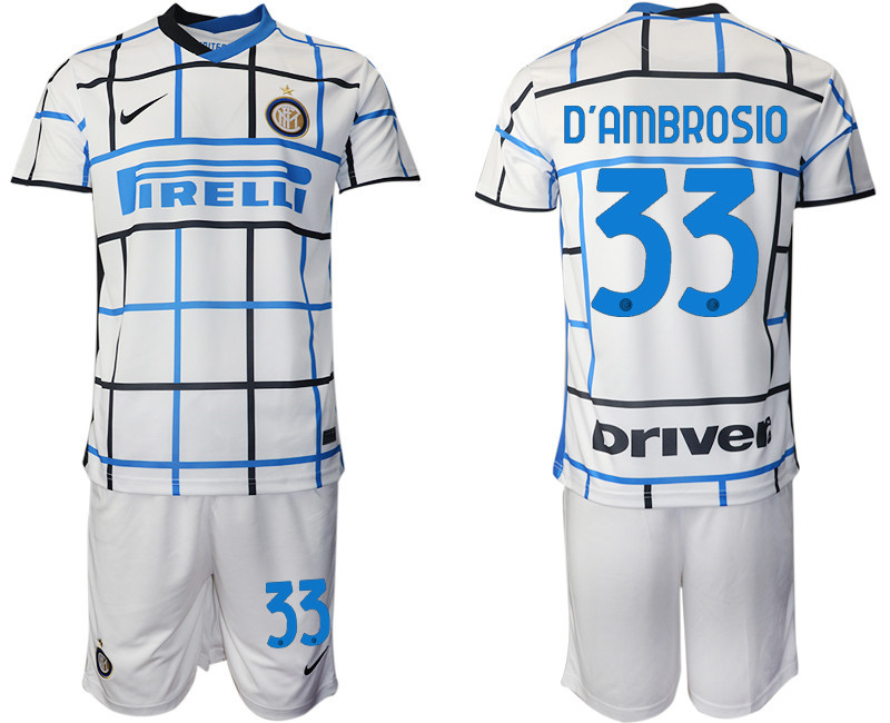 2020 21 Inter Milan 33 DAMBROSIO Away Soccer Jersey