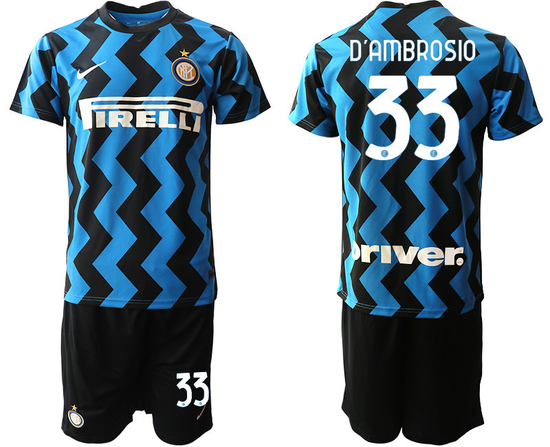 2020 21 Inter Milan 33 DAMBROSIO Home Soccer Jersey