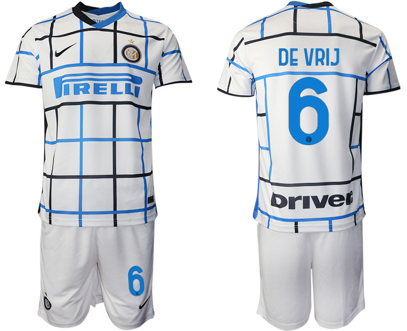 2020 21 Inter Milan 6 DE VRIJ Away Soccer Jersey