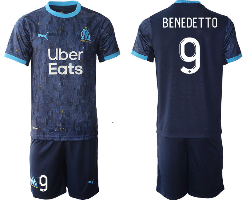 2020 21 Olympique de Marseille 9 BENEDETTO Away Soccer Jersey