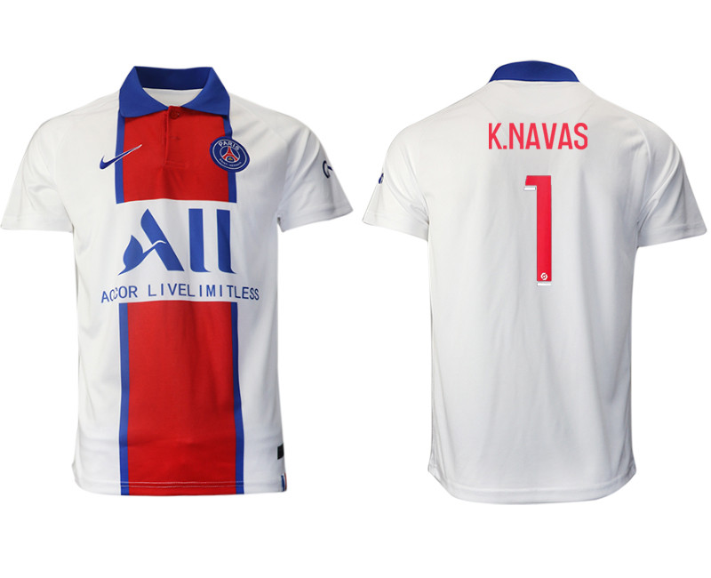 2020 21 Paris Saint Germain 1 K.NAVAS Away Thailand Soccer Jersey