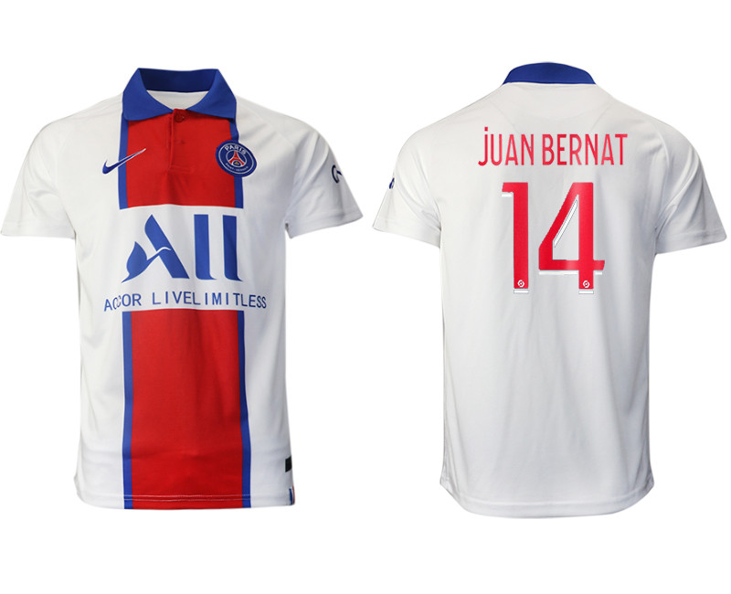 2020 21 Paris Saint Germain 14 jUAN BERNAT Away Thailand Soccer Jersey