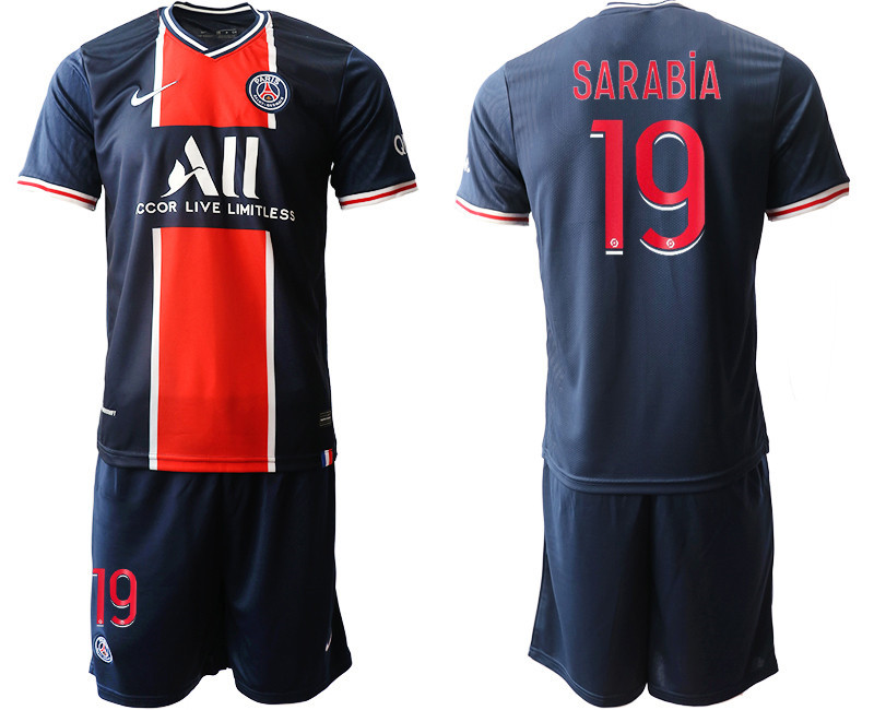 2020 21 Paris Saint Germain 19 SARABiA Home Soccer Jerseys