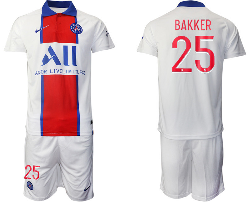 2020 21 Paris Saint Germain 25 BAKKER Away Soccer Jersey