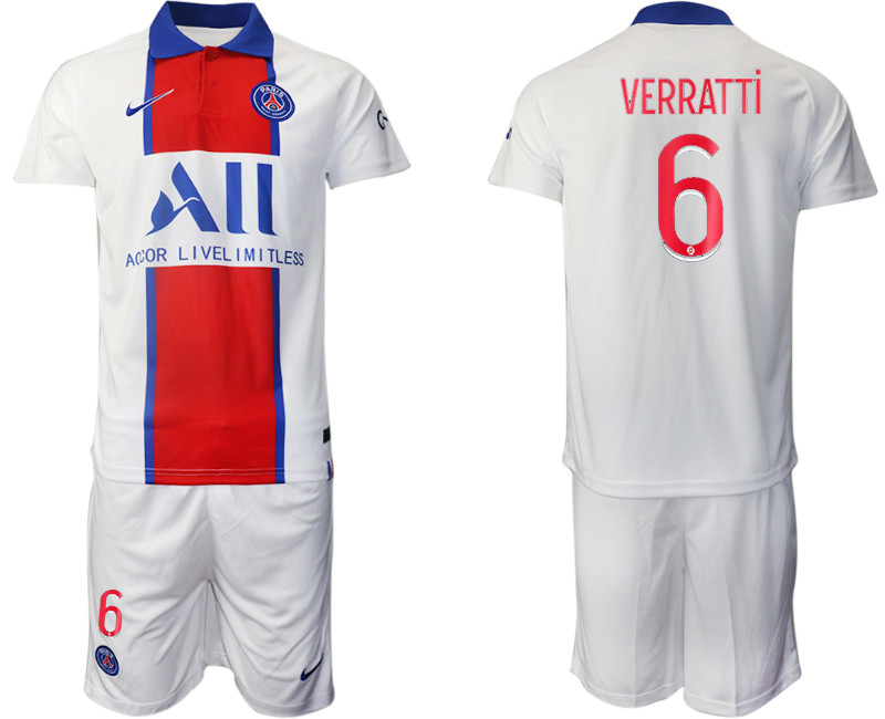 2020 21 Paris Saint Germain 6 VERRATTI Away Soccer Jersey