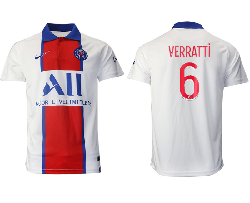 2020 21 Paris Saint Germain 6 VERRATTI Away Thailand Soccer Jersey