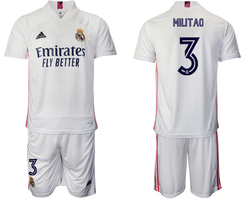 2020 21 Real Madrid 3 MILITAO Home Soccer Jersey