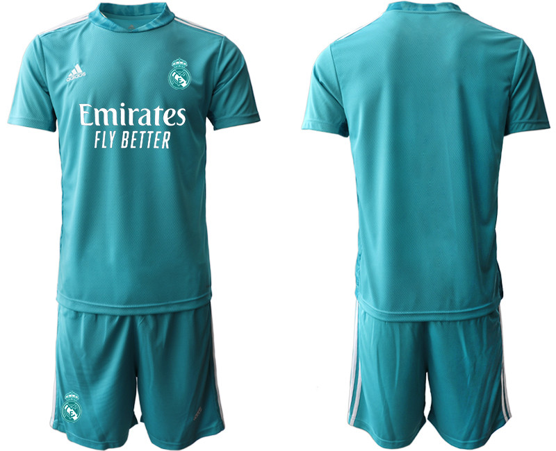 2020 21 Real Madrid Blue Goalkeeper Soccer Jersey