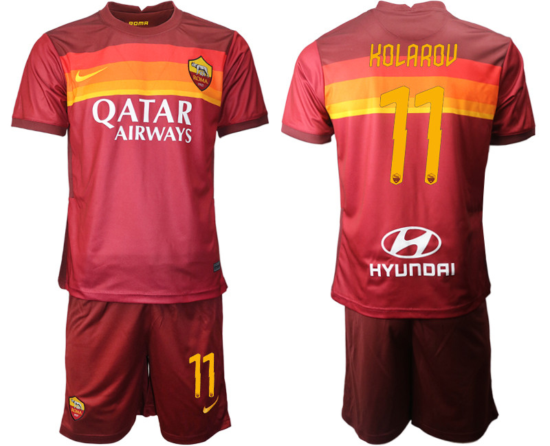 2020 21 Roma 11 KOLAROU Home Soccer Jersey