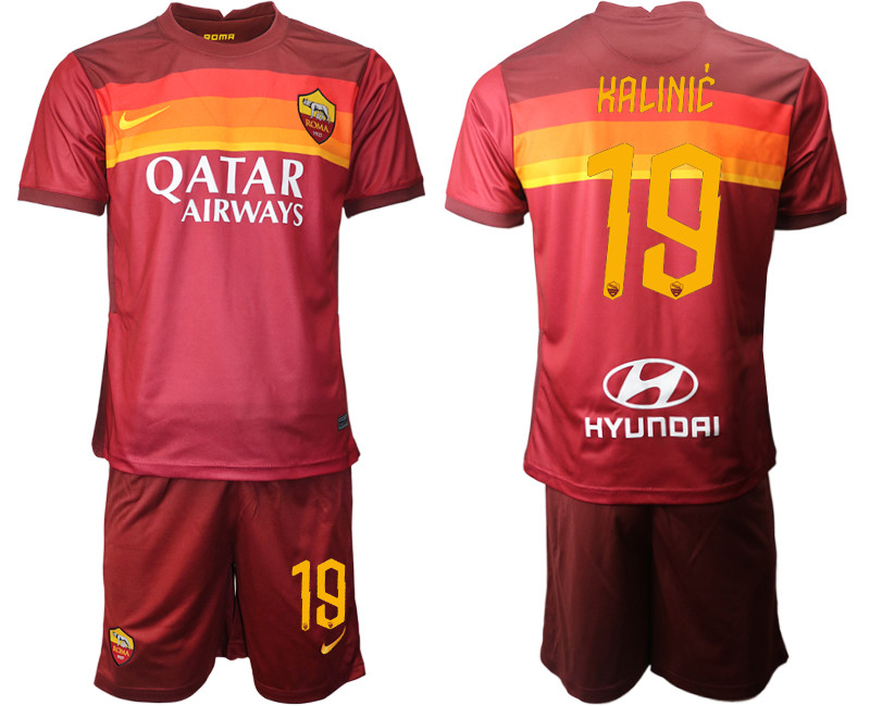 2020 21 Roma 19 KALINIC Home Soccer Jersey