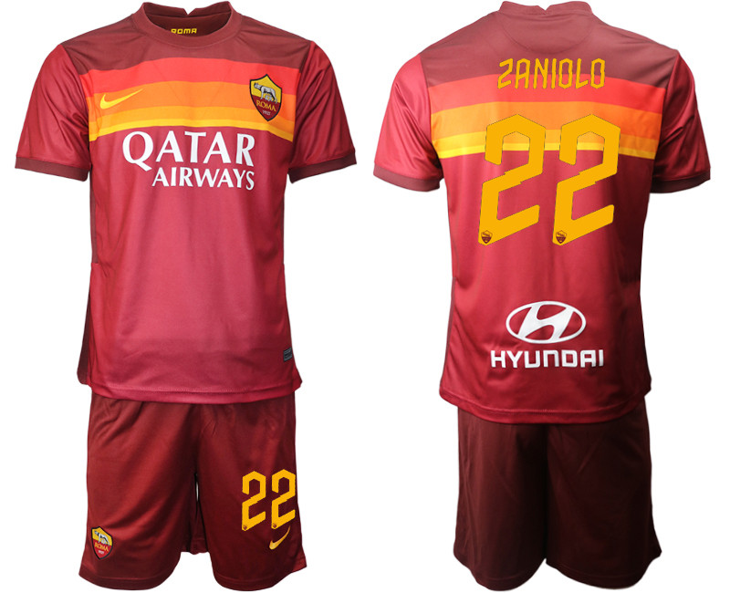 2020 21 Roma 22 ZANIOLO Home Soccer Jersey