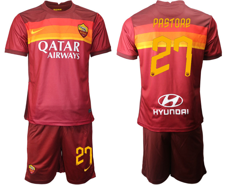 2020 21 Roma 27 PASTORE Home Soccer Jersey