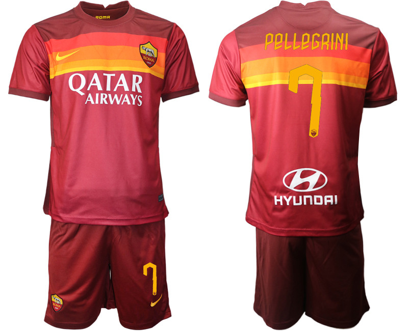 2020 21 Roma 7 PELLEGRINI Home Soccer Jersey