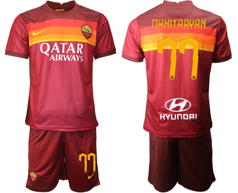 2020 21 Roma 77 MKHITARYAN Home Soccer Jersey