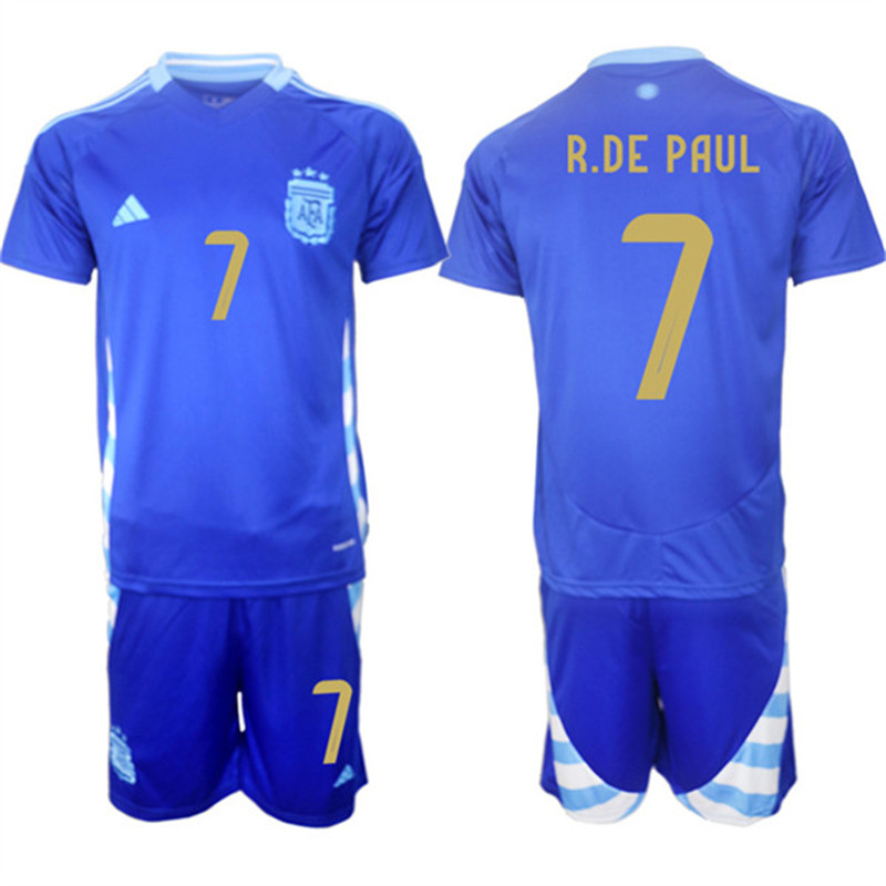 2024 25 Argentina 7 R.DE PAUL Away Soccer Jersey