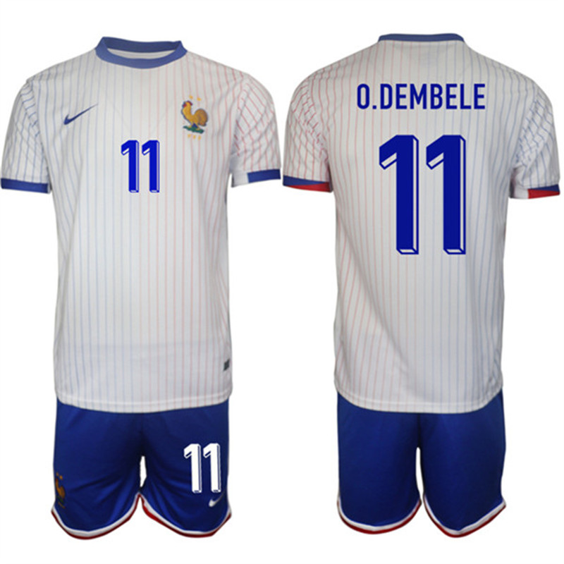 2024 25 France 11 Ousmane Dembele Away Soccer Jersey
