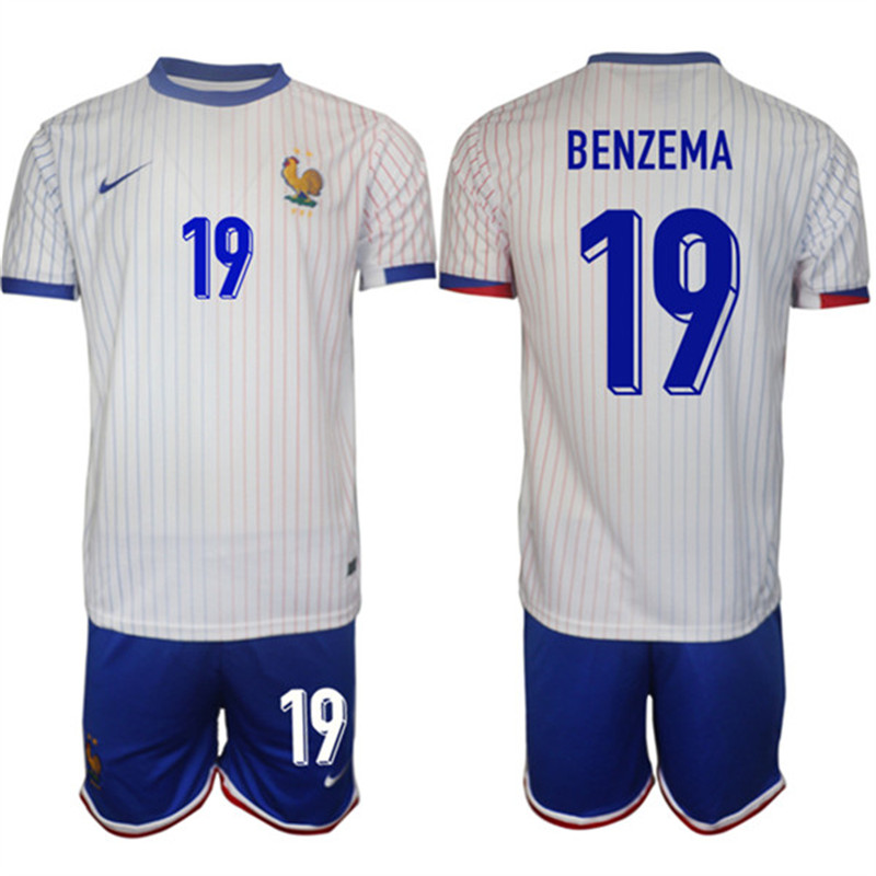 2024 25 France 19 Karim Benzema Away Soccer Jersey