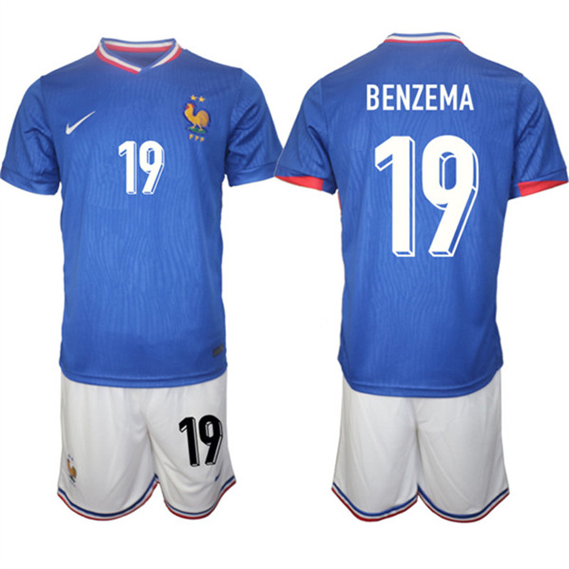 2024 25 France 19 Karim Benzema Home Soccer Jersey