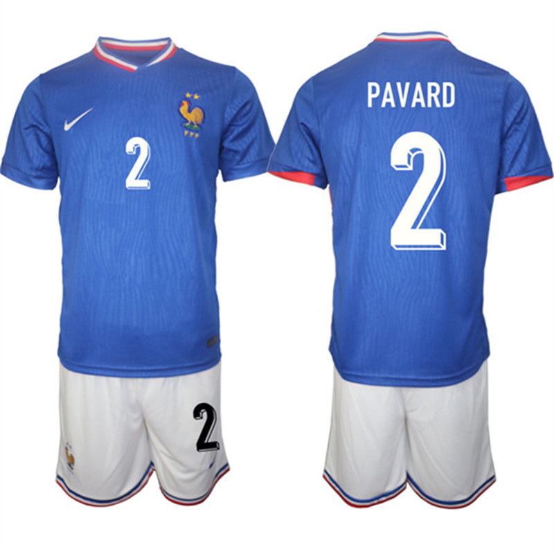 2024 25 France 2 Benjamin Pavard Home Soccer Jersey
