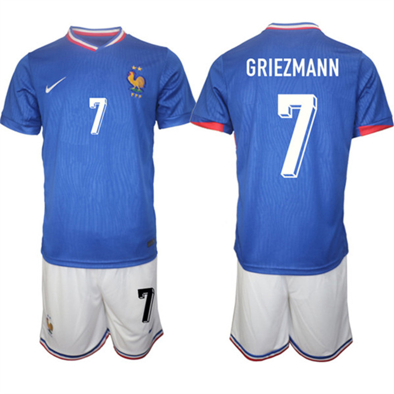 2024 25 France 7 Antoine Griezmann Home Soccer Jersey