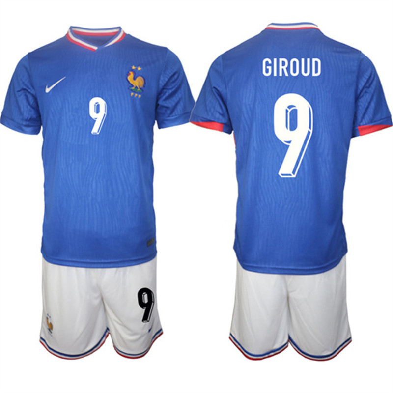 2024 25 France 9 Olivier Giroud Home Soccer Jersey