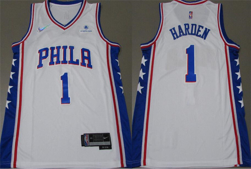 76ers 1 James Harden White Nike Diamond 75th Anniversary Swingman Jersey