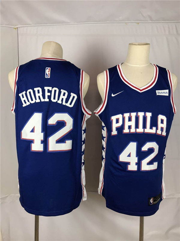 76ers 42 Al Horford Blue Nike Throwback Swingman Jersey